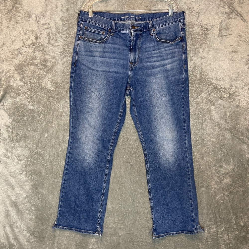 Old Navy Men Classic Basic Bootcut Medium Wash Mid Rise Stretch Jeans 36x30